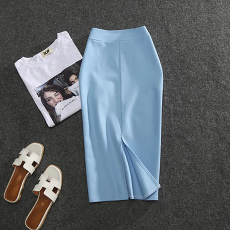 2026 New Women's Pencil Skirts Solid Pur High Waist Slim Fit Girl Summer Office Lady Elastic Female Sexy Tube Faldas PL211