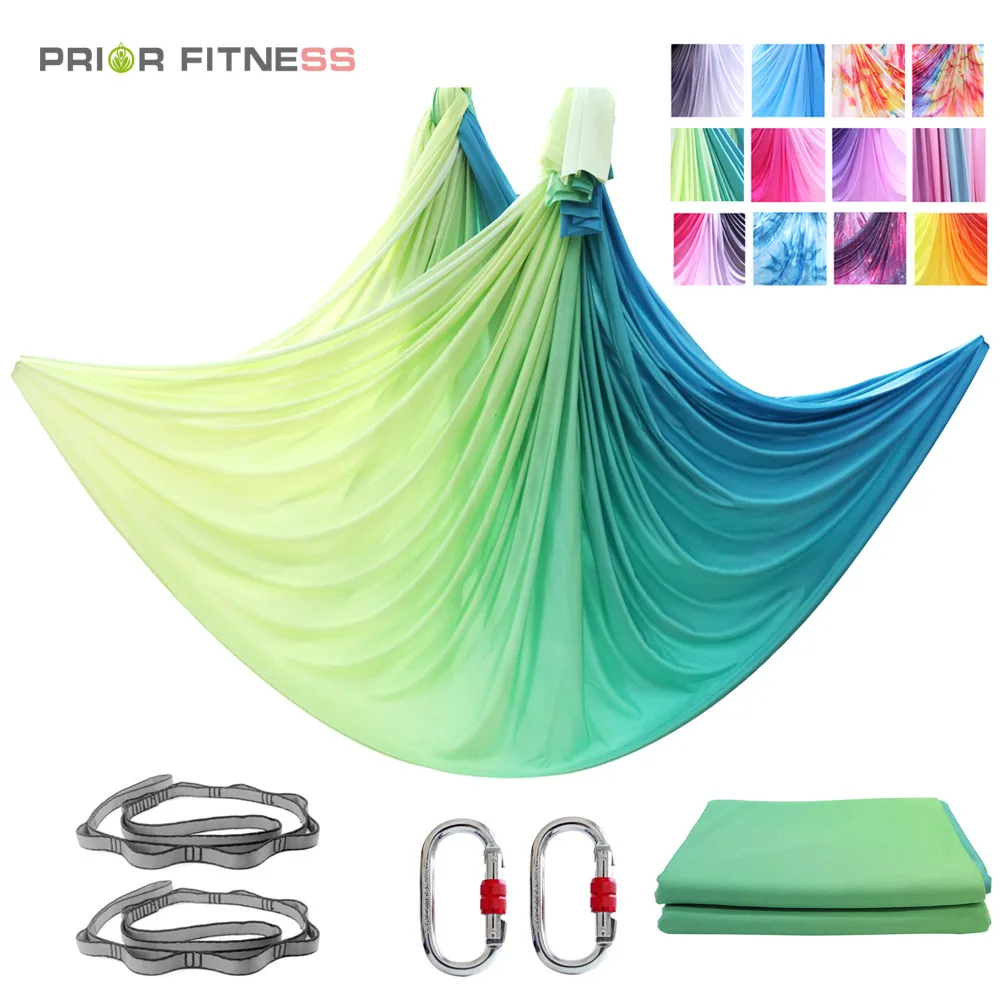 PRIOR FITNESS 5 Meters Yoga Hammock set Anti gravity inversion Aerial yoga Equipment swing Trapeze