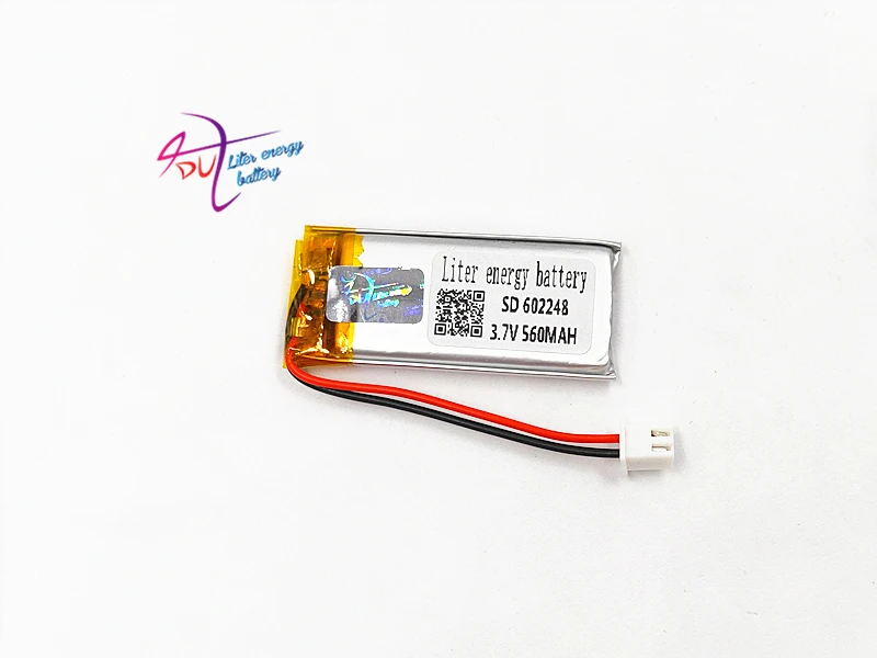 JST XH 2.54mm 602248 3.7V 560MAH 602050 Lithium Polymer LiPo Rechargeable Battery For Mp3 headphone PAD DVD bluetooth camera