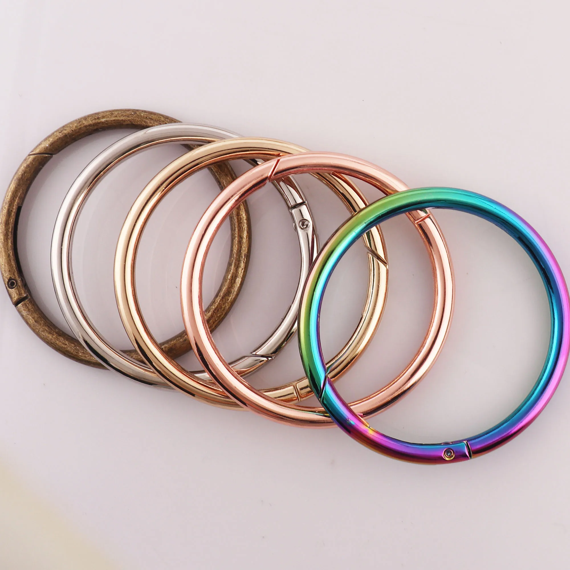 60mm Spring Gate Ring,4 PCS Spring Rings Clasp Snap Ring webbing Purse Bag Handbag buckle,round ring push gate snap hook O-Ring