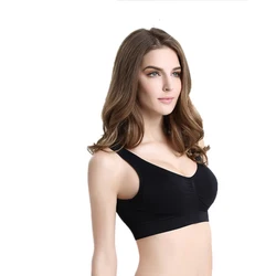 Hot Women Sports Bra Crop Tops New Super Soft Fabric Gym Top Solid Color Sexy Sport Wear Outdoor Active Bras Wide Shoulder Strap