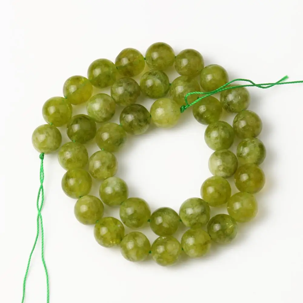 Natural Stone Green Peridot Round Loose Beads Beads For Jewelry Making Handmade DIY Bracelet Accessories 6 8 10mm 15\'\'Inches