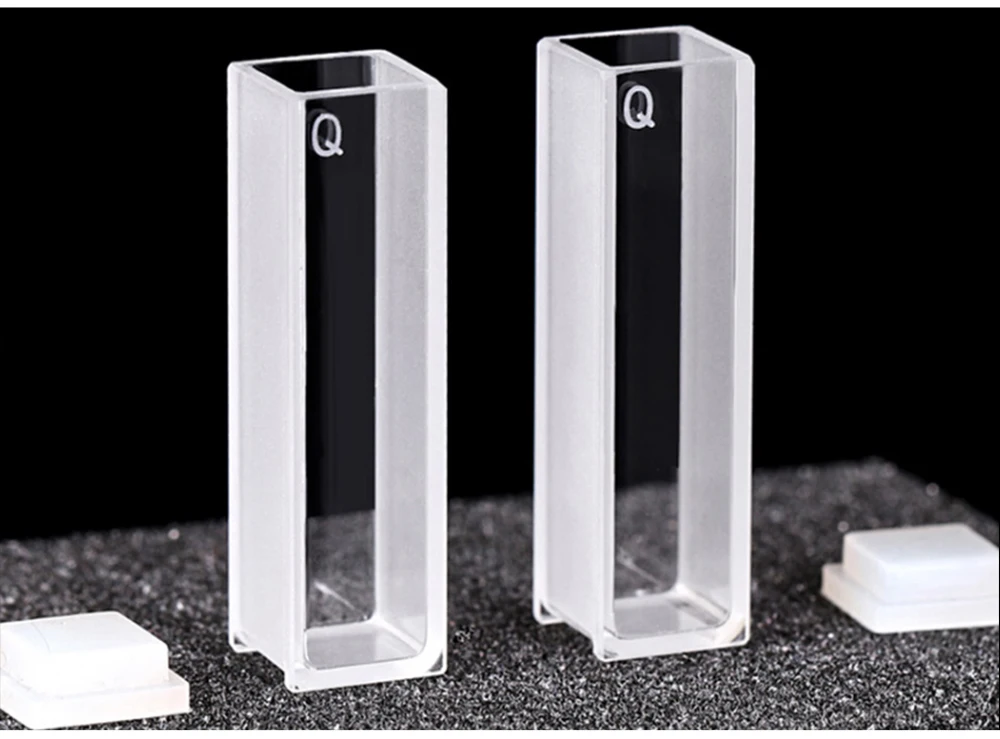 2 Stück Quarzküvettenzellen mit Deckel, 10 mm Weglänge JGS1 für Spektrophotometerlabor – Detail 3
