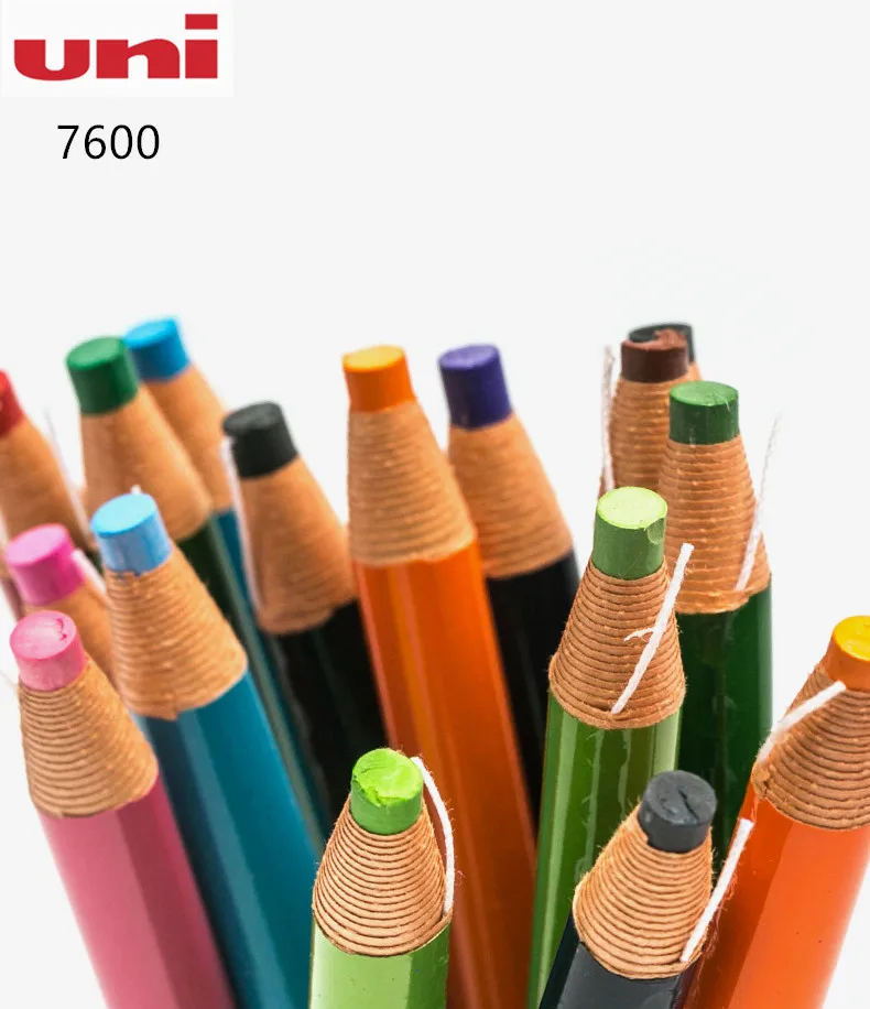 12pcs Japan Uni 7600 Oily Crayons Roll Paper Industry Pencil Type Environmental Hand Tearing Multicolor Optional