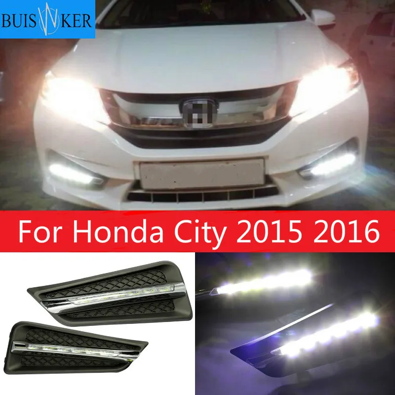 

For Honda City 2015 2016 No-error Daytime Running Light LED DRL Fog Lamp Driving Lamp Car Styling