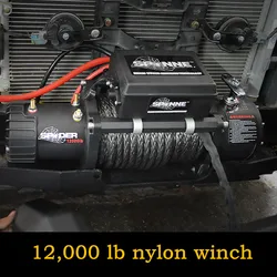 12,000 lb nylon winch Spider Winch 12000 Pounds Portable Self-rescue Off-road 12V Vehicle-mounted 12000 Electric Winch