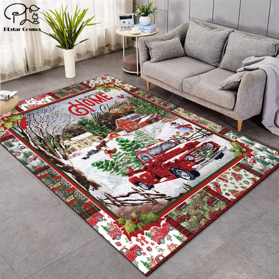 Christmas Pattern Fashion Soft Flannel 3D Printed Rugs Mat Rugs Anti-slip Large Rug Carpet Home Decoration 08