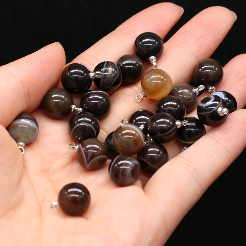 5pcs Natural Stone Agates Crystal Quartzs Damation Jaspers / Amethysts Pendant for Necklace Earring or Jewelry Making Size 10mm