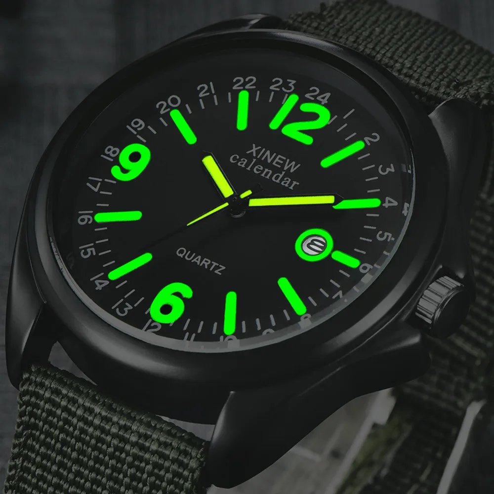 Reloj de pulsera Digital luminoso para hombre, cronógrafo con fecha, esfera verde, informal, moderno, mecánico, automático