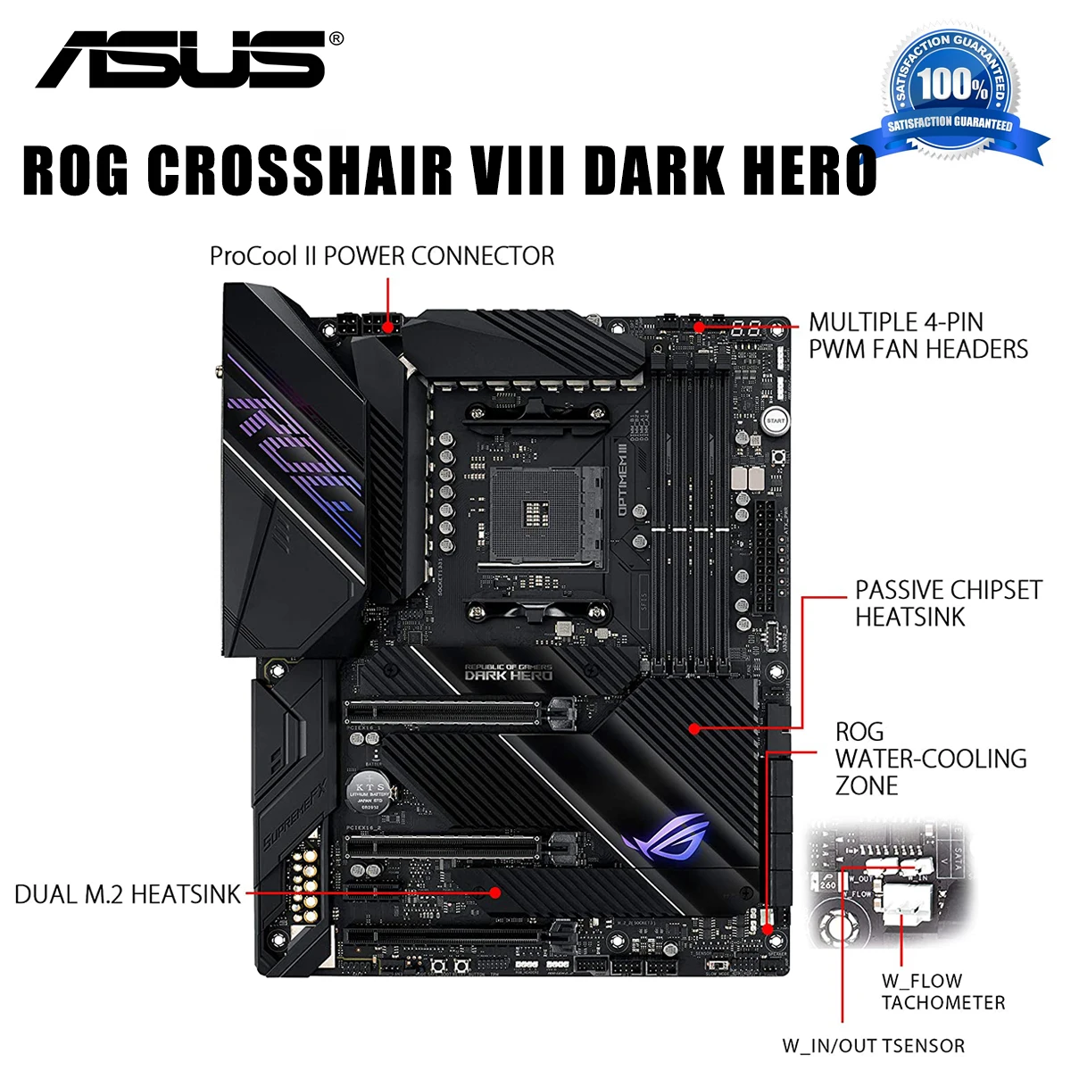 لوحة آسوس ROG CROSSHAIR الثامن الظلام بطل اللوحة AM4 DDR4 128GB AMD Ryzen 5000 PCI-E 4.0 RGB الألعاب المكتبي X570 بلاسا-mv1 e AM4 ATX