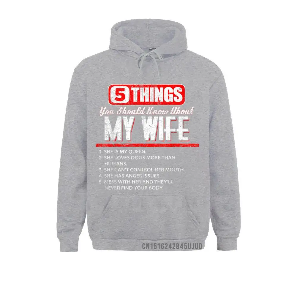 Funny Five Things You Should Know About My Wife Hoodie Pullover Sweatshirts Hoodies For Men Coupons Crazy Sweatshirts