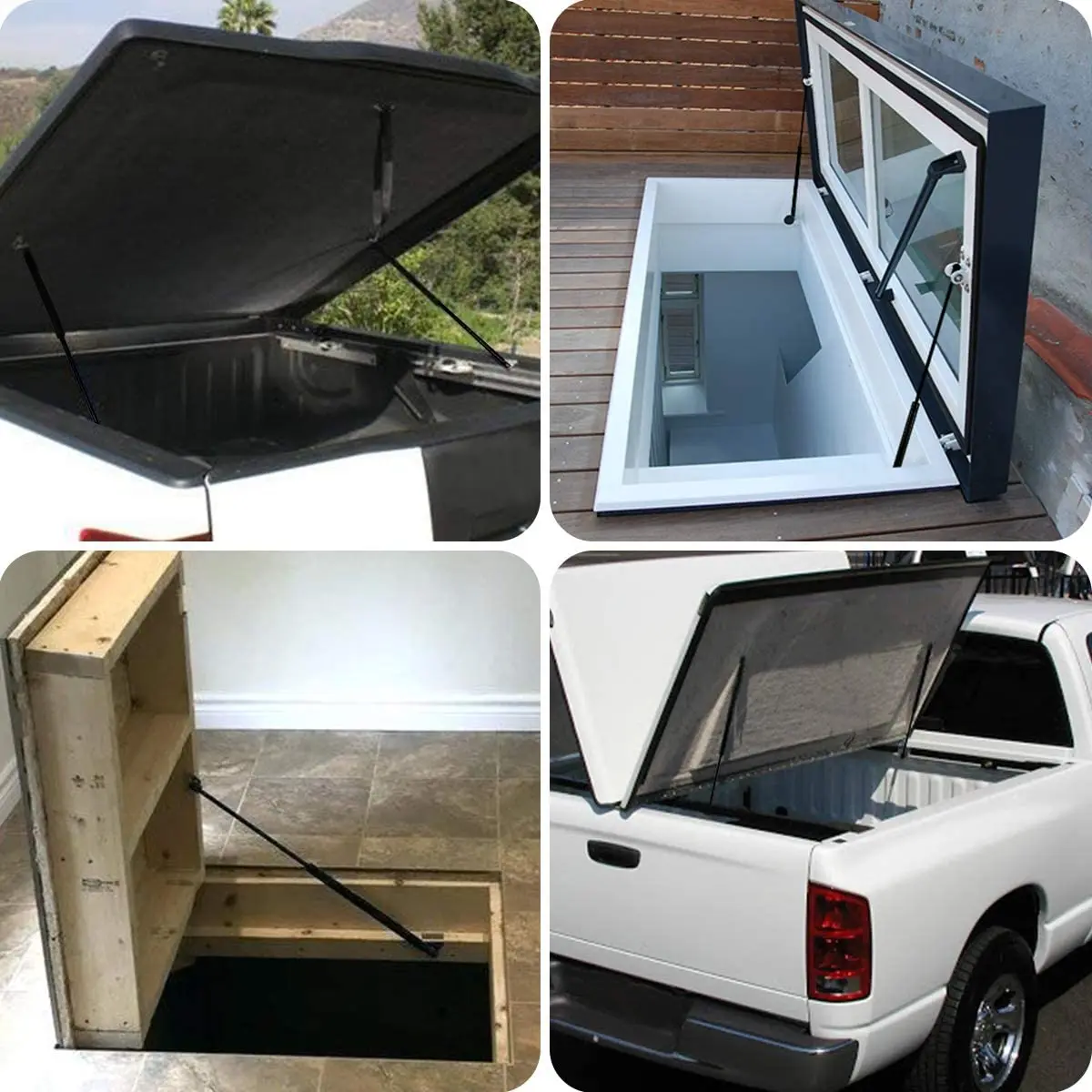 

19.70inch/500mm Force 120lbs/534N Pickup Truck Cap Tool Box Utility Box Lid Topper Camper Shell Gas Struts Lift Support Dampers