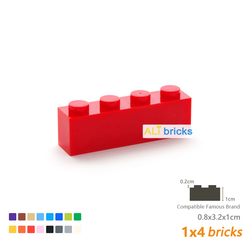 60PCS DIY Building Blocks Thick Figures Bricks 1x4 Dots Educational Creative Size Compatible With Brand Toys for Children 3010