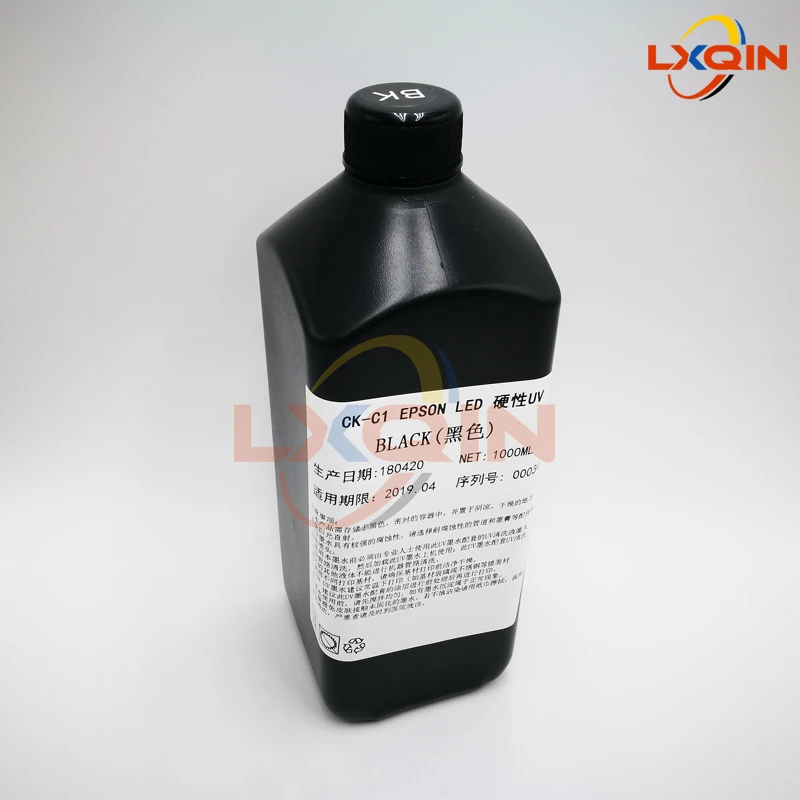 LXQIN 1000ml LED UV Ink for Hard Material for Epson XP600/DX5/DX7 Head for Thunderjet Infiniti Flatbed Inkjet Printer Hard Ink