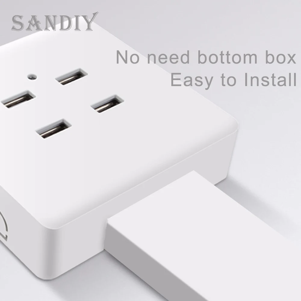 5V Conceal Install USB 36V Surface Mount Electric Wall Charger Dock Station Socket Power Outlet Panel Plate Switch Adapter Plug