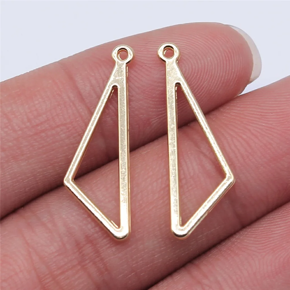 10pcs High Quality KC Gold Color Plated Geometry Charms For Earring Making Hollow Frame Bezel Border Molds UV Epoxy Resin Molds