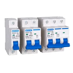 Din Rail Mount Breaking Capacity DZ47 1-4 Pole 3A/6A/10A/16A/20A/32A/40A/50A/63A 400V C Type Mini Circuit Breaker MCB 35mm