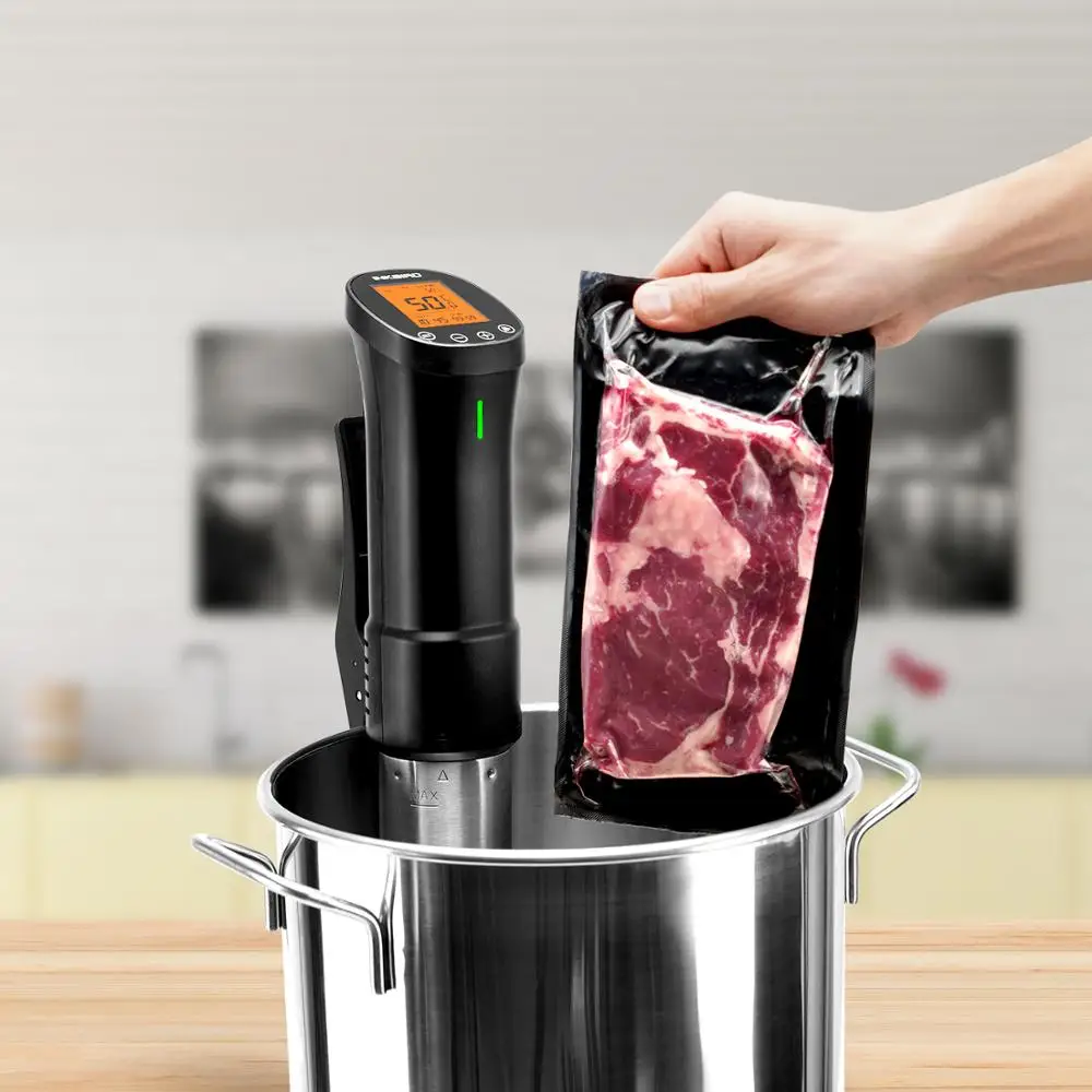 Imagem -05 - Inkbird-sous Vide Culinário com Circulador de Imersão em Poderoso e Durável Wi-fi Tela Lcd Aplicativo Gratuito Isv200w 1000w Aço Inoxidável