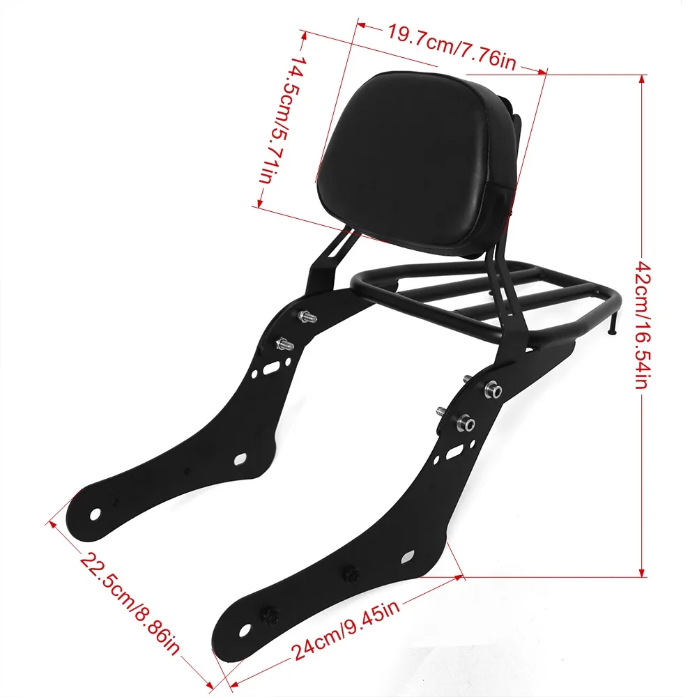 For Kawasaki Vulcan 650 S EN650 VN650 S650 EN650d Vulcan S 650 2015-2023 Motorcycle Detachable Sissy Bar Luggage Rack Backrest