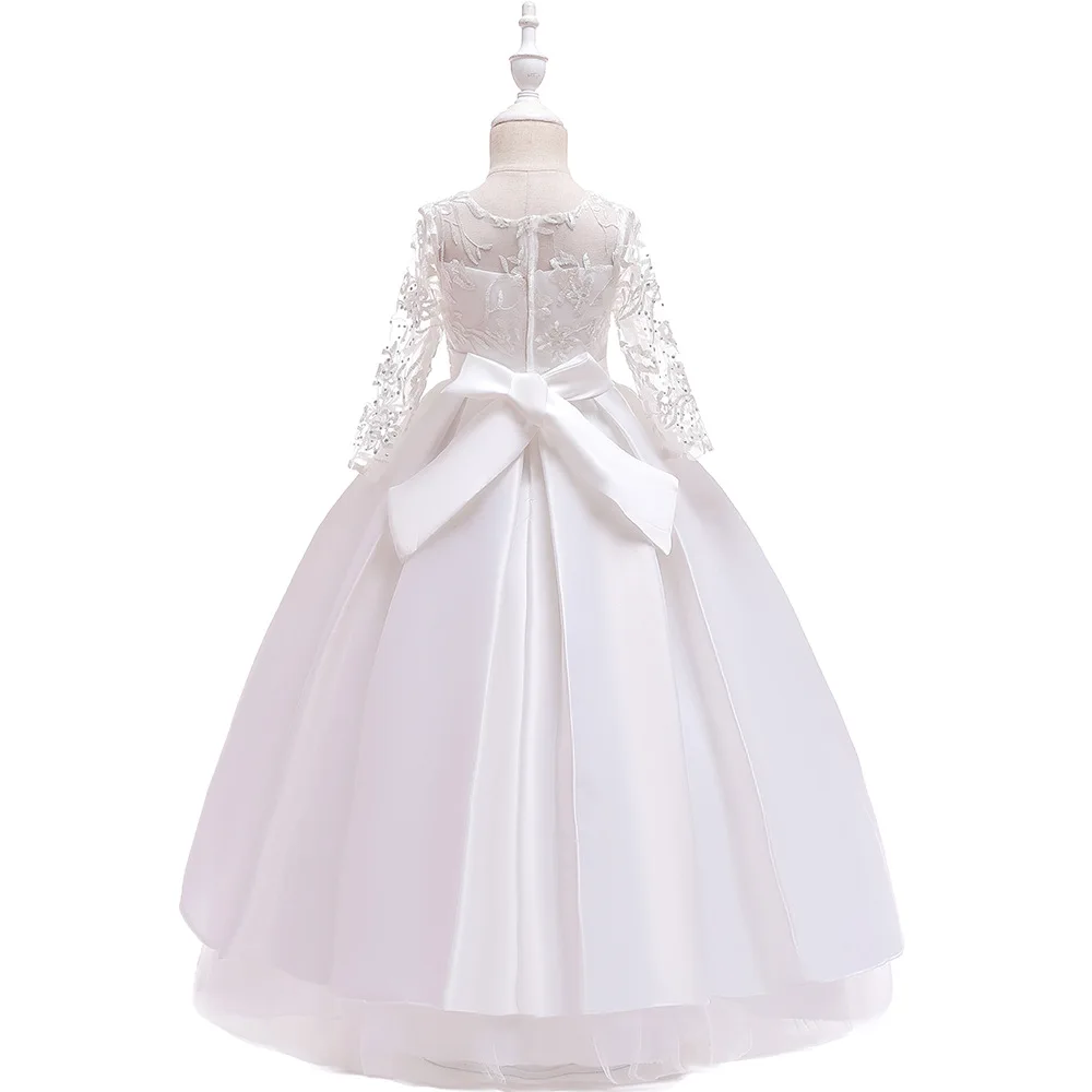 Elegant Flower Girl Dresses Long Kids Clothes For Weddings First Communion Dresses Pageant Gowns