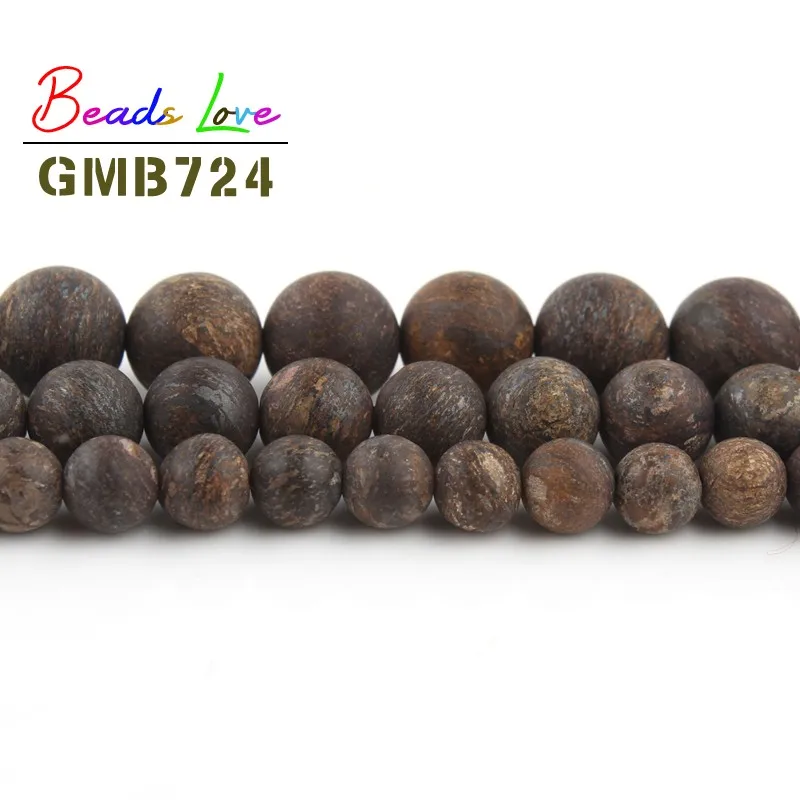 Natural Stone Dull Polish Matte Bronzite Jaspers Round Loose Beads Diy Bracelet Necklace For Jewelry Making 4 6 8 10 12mm 15‘’