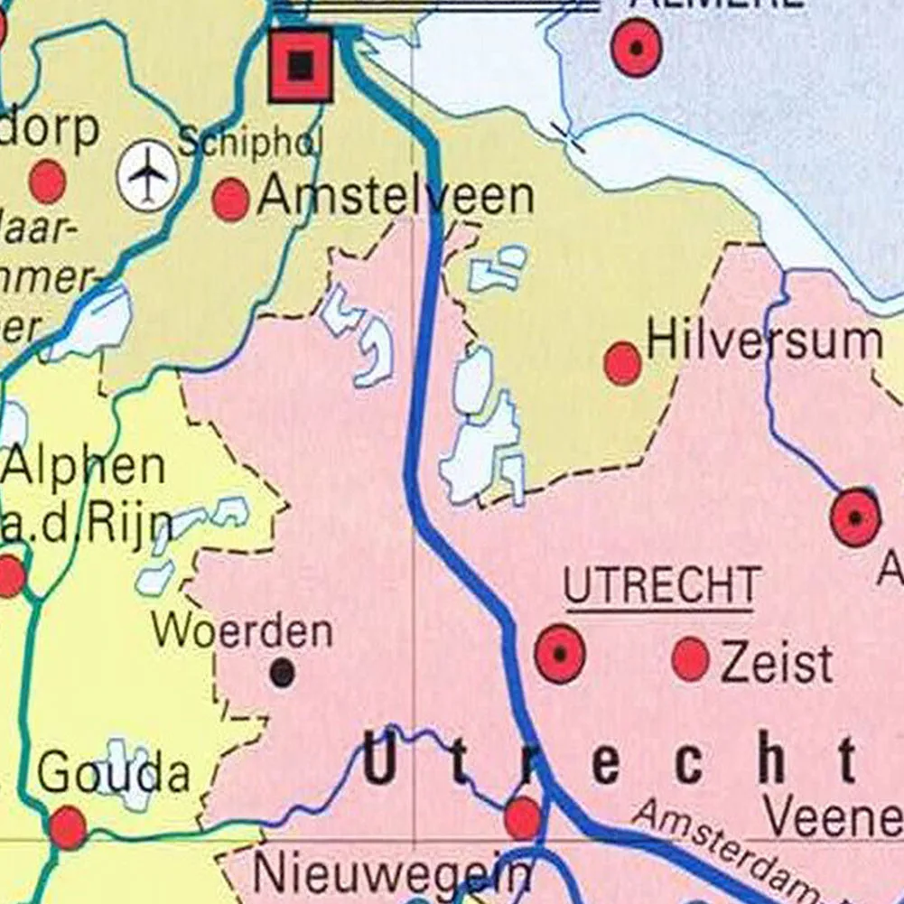 59*84 سنتيمتر هولندا المحافظات خريطة السياسية خريطة الجدار ملصق فني قماش اللوحة ديكور المنزل اللوازم المدرسية