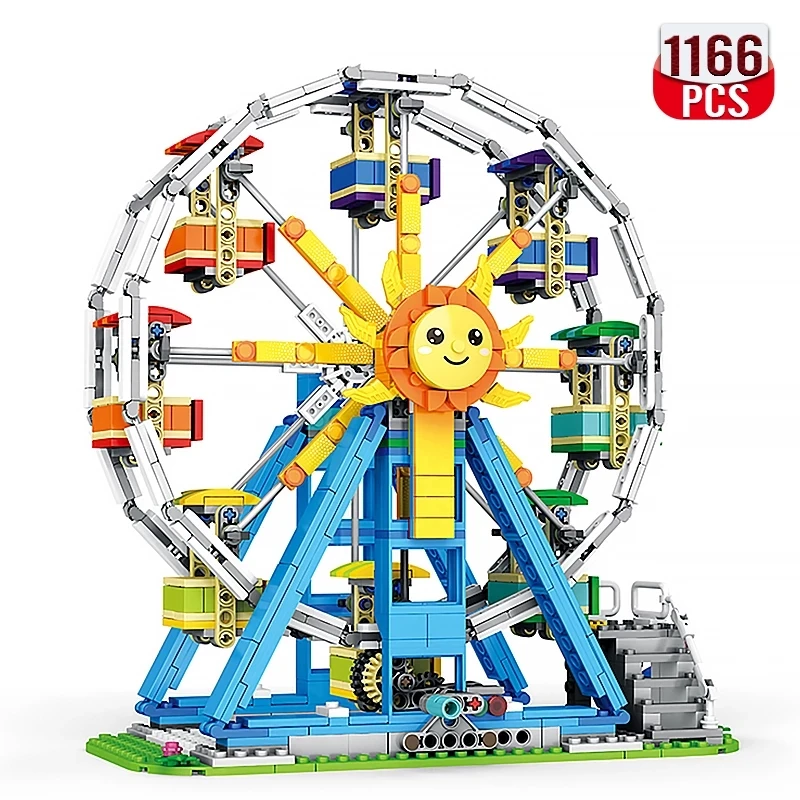 

Ferris Wheel Model Building Blocks Amusement Park Technical Expert Bricks MOC DIY Assembly Toys Christmas Gift for Children