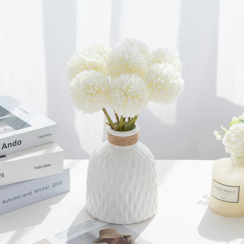 5 Stück Seidenhortensien, Hochzeitsauto-Dekorationsblumen, Weihnachtsdekorationen, Vase für Zuhause, Scrapbooking, Künstliche Pflanzen – Detail 6