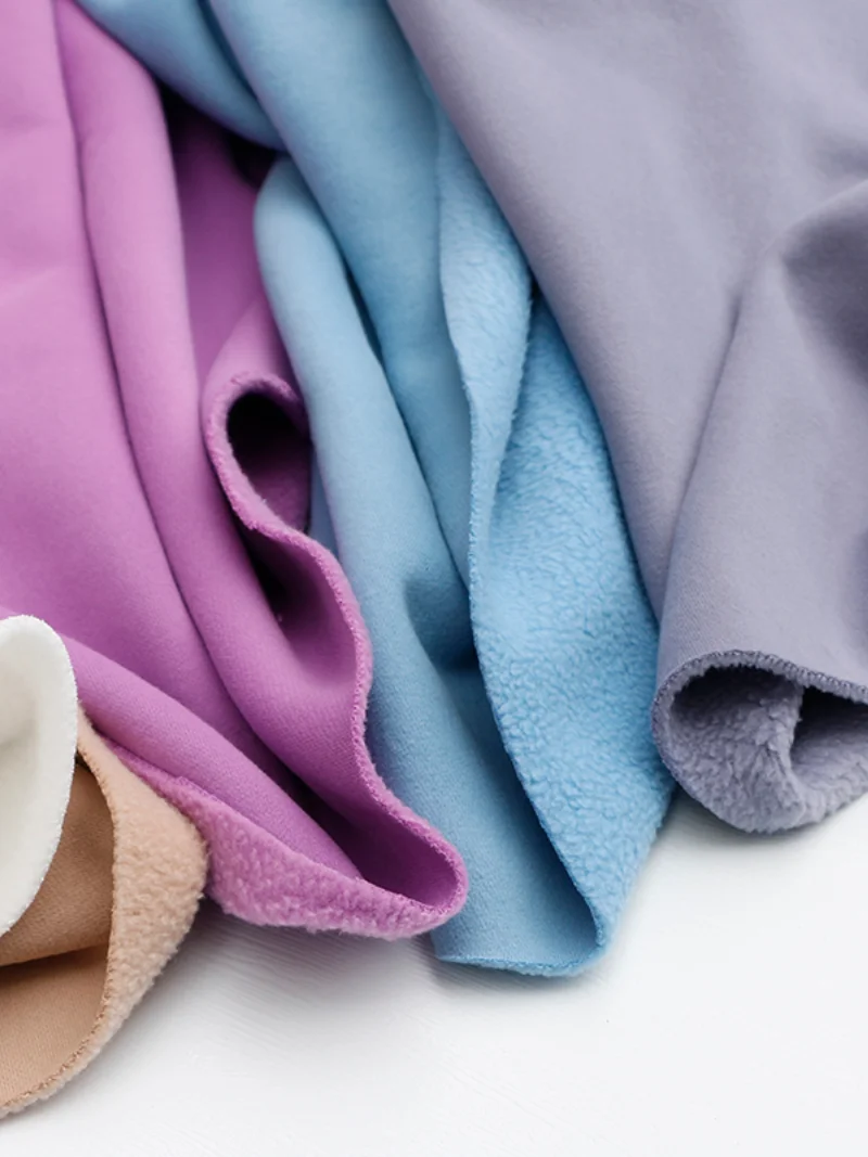 Width 72'' Plush Thick Warm Soft Knitted Fabric By The Half Yard For Outerwear Trousers Material