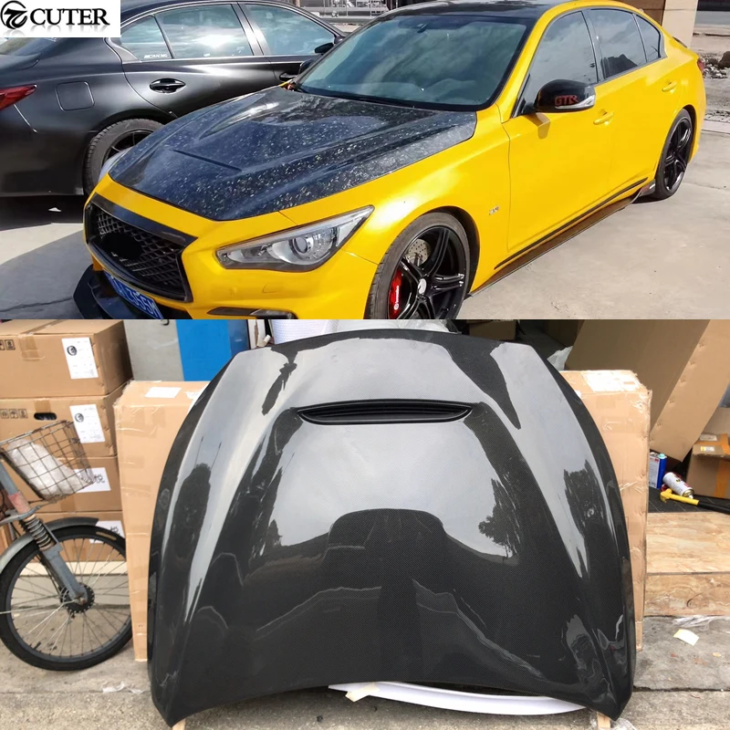 

Q50 GTS Style Forged Carbon Fiber FRP Engine Hood for Infiniti Q50 Bonnets Engine Covers 2014-2016