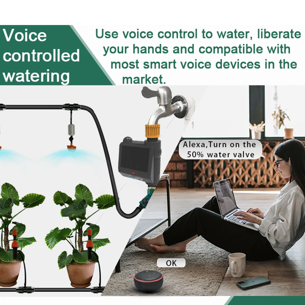 Smart Valve Tuya Home Automatic WiFi Water Valve with Timing Function Alexa Google Voice Control Garden Irrigator Zigbee Valve