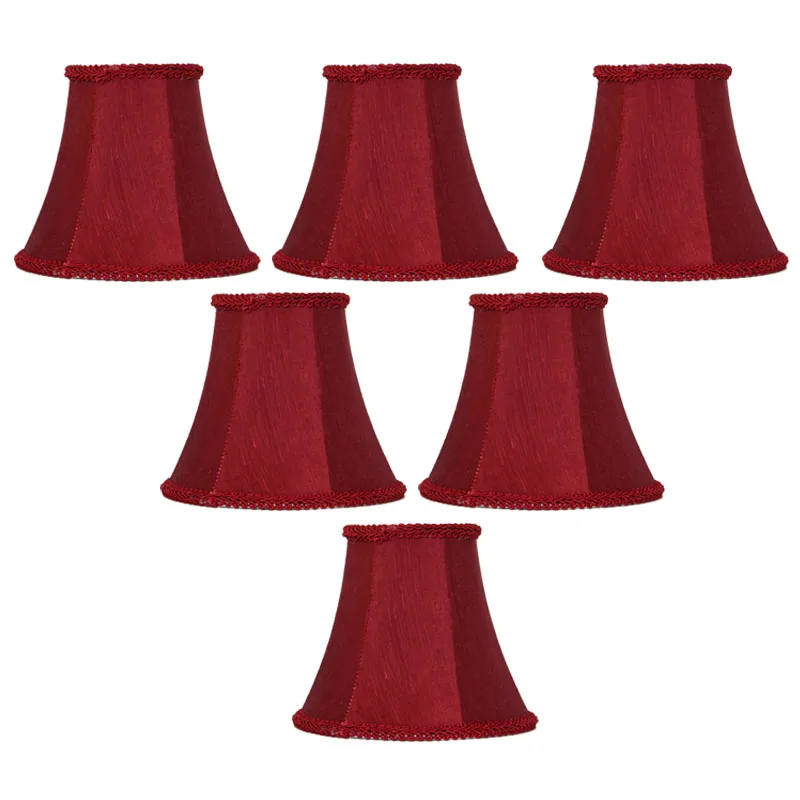 DIA 15cm Retro Luxury Red Color Lamp Shades for Lamp, American Style Indoor Chandelier Lampshades DIY, Clip On