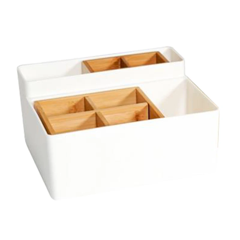 

Bamboo Pen Holder 8 Block Pen Pot Desk Phone Holder Pencil Stand Korean Fantastic Square Style Pen Stands Pad Holder Storage