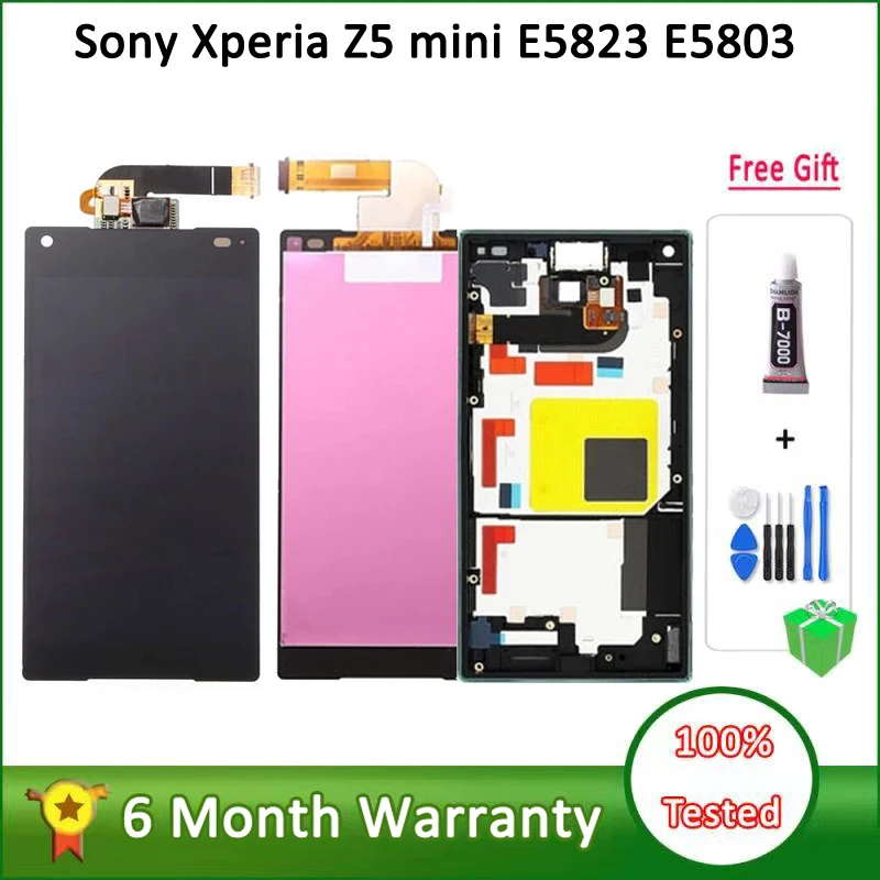 

100% Tested 4.6" LCD For SONY Xperia Z5 Compact Display Touch Screen with Frame For SONY XPERIA Z5 mini E5823 E5803 LCD Screen