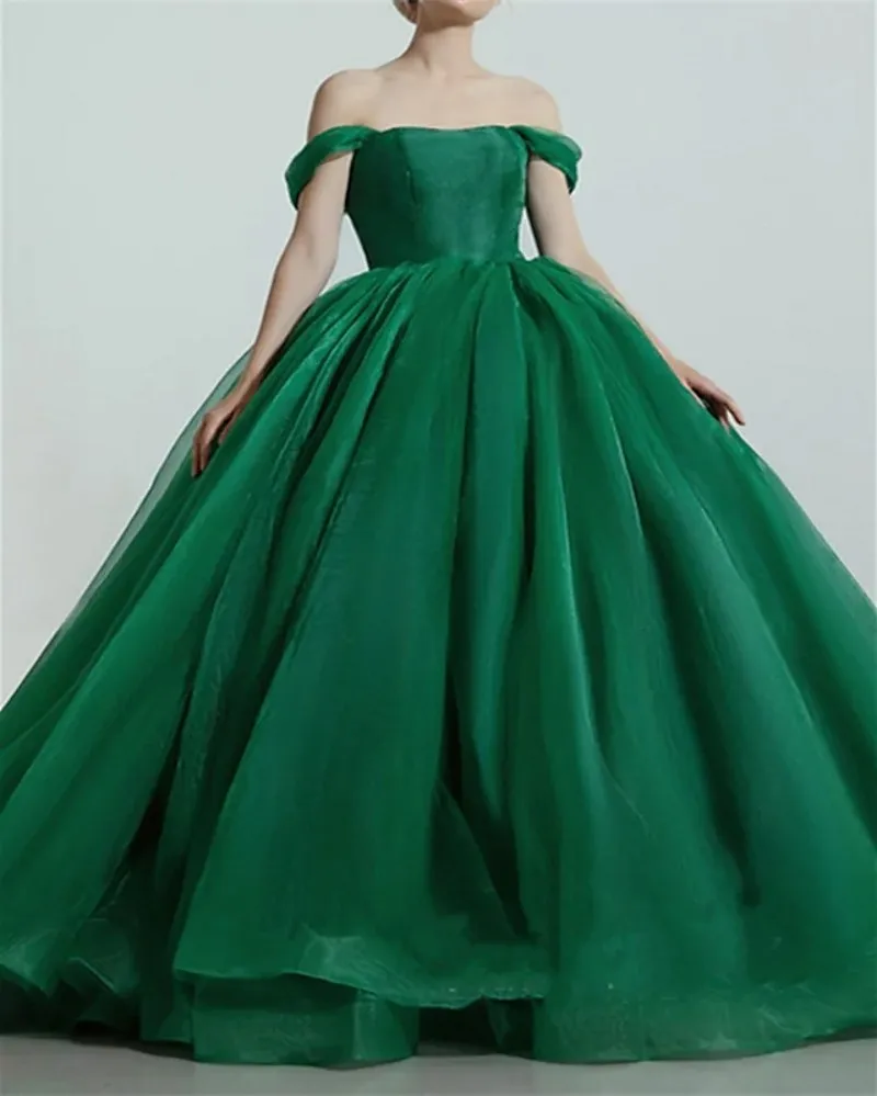 Robe de bal luxueuse princesse Quinceanera, épaules dénudées, manches courtes, en Organza, tenue de soirée formelle, 2022