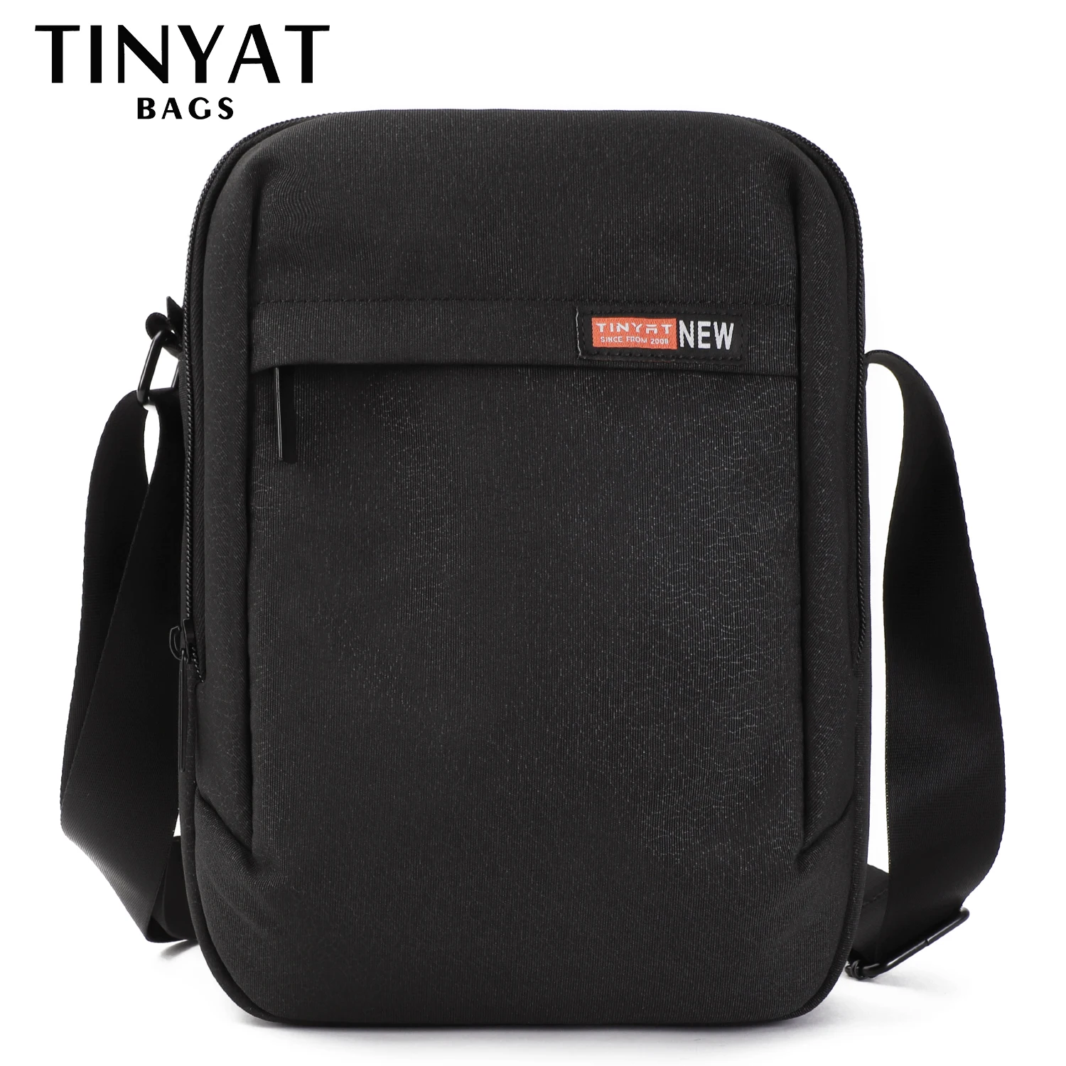 Imagem -02 - Tinyta Bolsas de Ombro dos Homens para 9.7 Pad Almofada Bolsos à Prova Impermeável Água Casual Crossbody Bolsa Lona Preta Bolsa Mensageiro Ombro