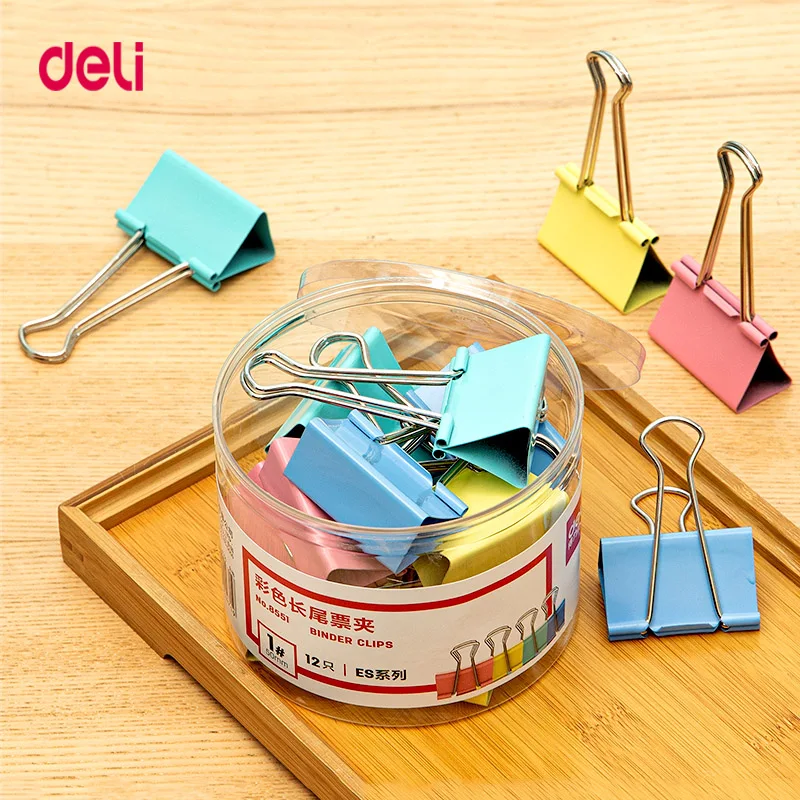 

Deli Binder Clips 15mm 25mm Multi-size Mini Metal Binder clips for file memo clamp index Stationery Office School supplies