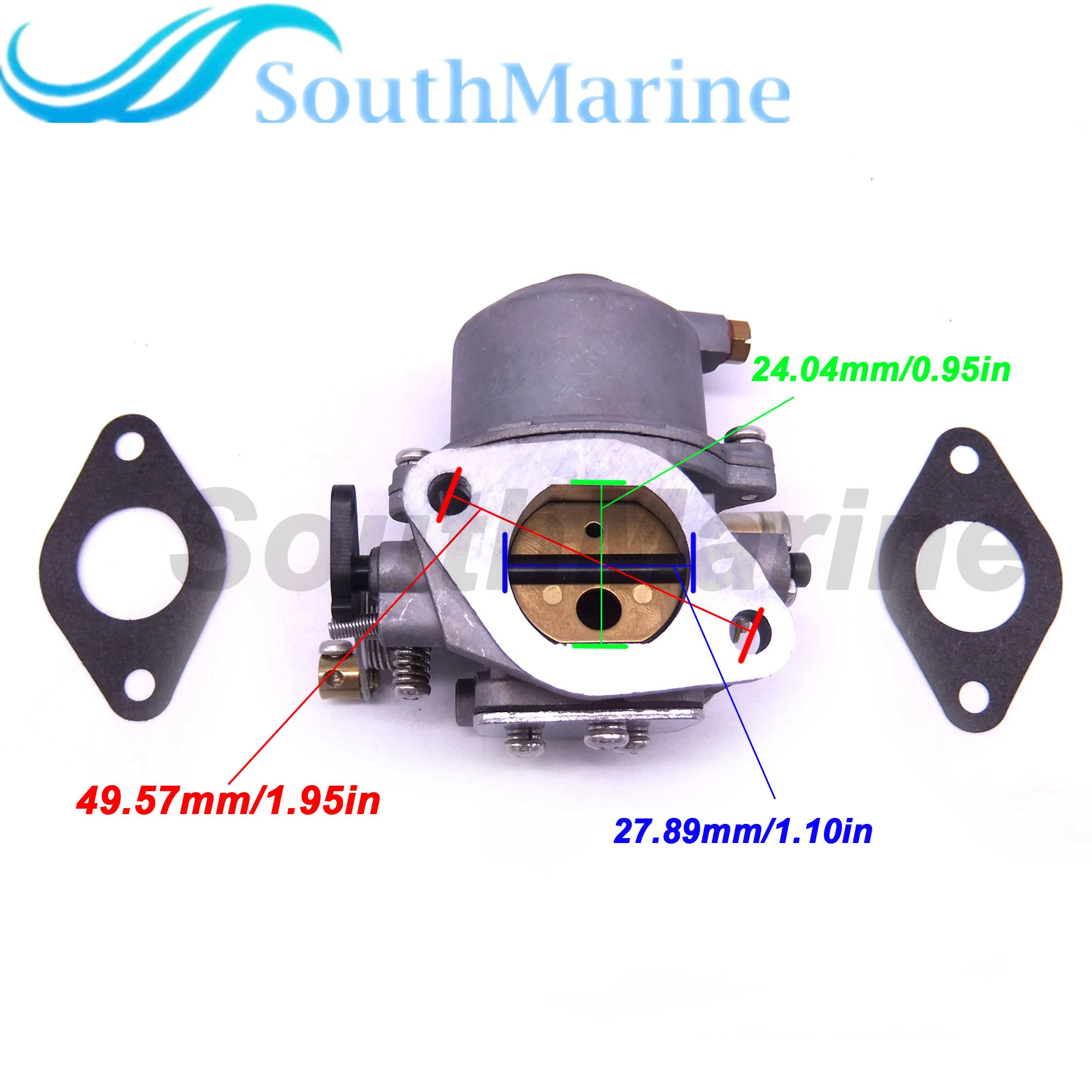 Boat Engine 67D-14301-11 67D-14301-12 67D-14301-13 Carburetor Assy and 68D-E3646-A0 Gaskets (2 pcs) kit for Yamaha 4-stroke 4hp