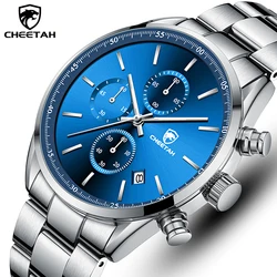 CHEETAH Top Brand 2021 New Men Watch Luxury Stainless Steel Casual Quartz Wristwatch Mens Sport Waterproof Clock Watches for Men