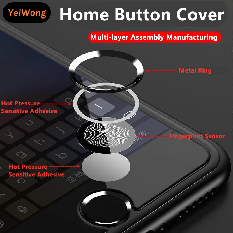 Yelwong Home Button Sticker Voor Iphone 8 7 6 S Gevoelige Home-toets Cover Vingerafdruk Touch Id Key Anti Zweet protector Voor Ipad