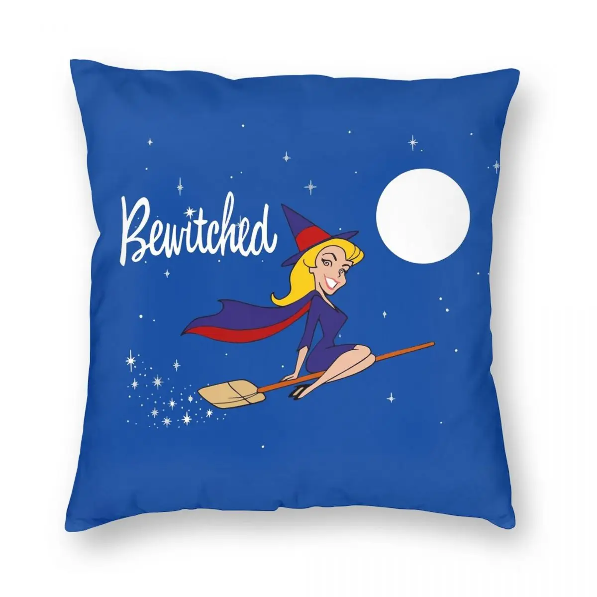 Bewitched 60s Retro Square Pillowcase Polyester Linen Velvet Creative Zip Decor Throw Pillow Case Sofa Cushion Cover 18