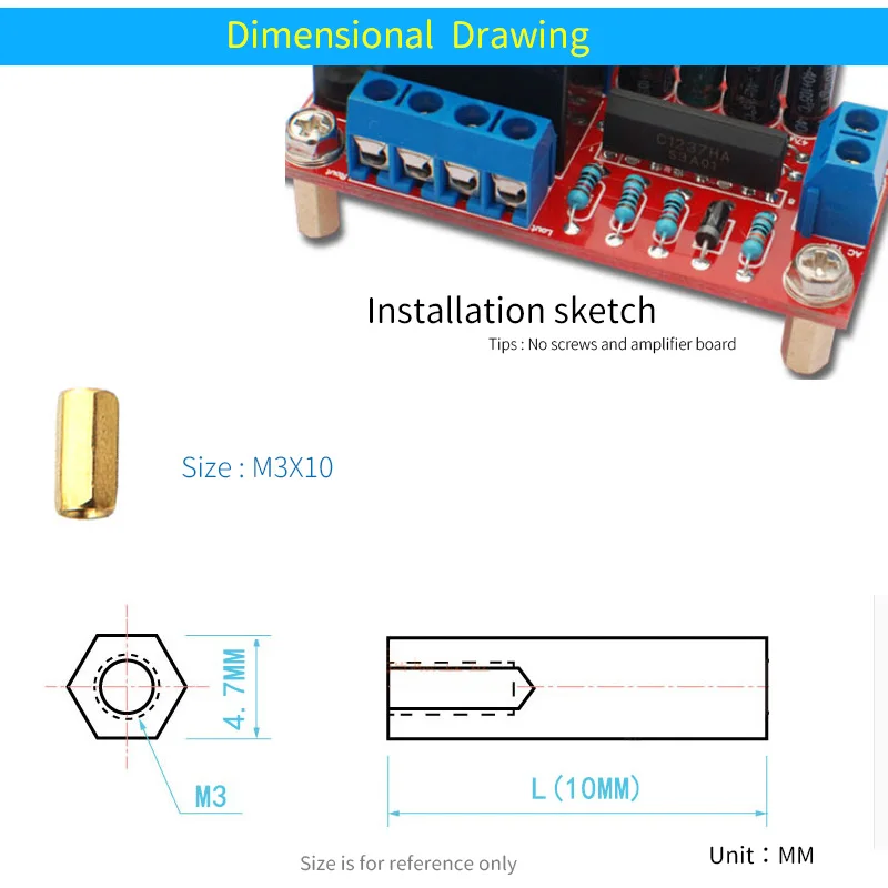 M3 Lục Giác Cột M3 Đồng Lục Giác Đôi Vượt Qua Cột Trụ Nam Đến Nữ Standoffs Do Khoang Cach Bang Hạt M * 10 + 6mm Cho Khuếch Đại PCB Board