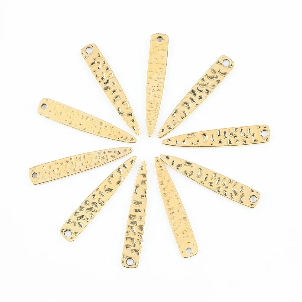 30Pcs/Lot Charms Alloy Beads Triangle Shape 8x41mm Metal Crystal Pendant Diy Making Charm Earing Necklace Finding Jewelry image 3