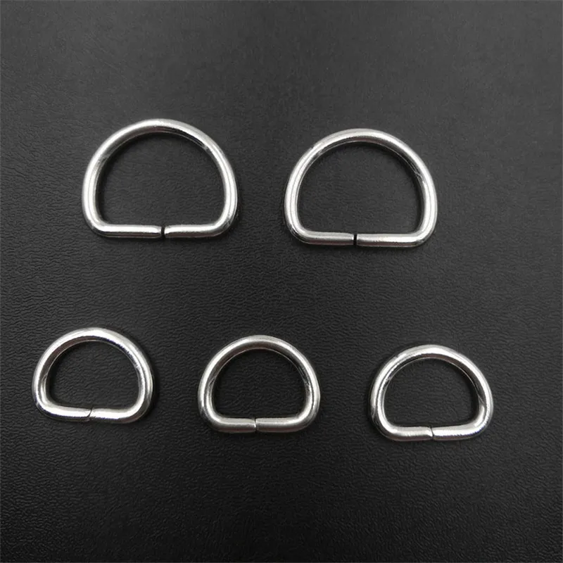 

50pcs/lot Wholesale Stainless Steel Half Loop D Shape Hooks Clasp For Jewelry DIY Making Connector Clasp Accessories