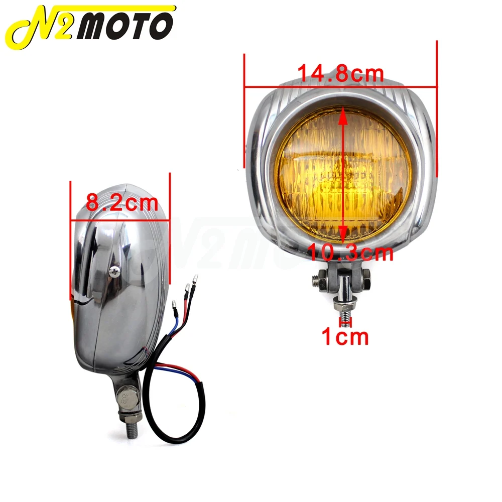 Motorcycle Vintage Headlight For Harley Honda Cafe Racer Custom Bobber Chopper Polish Sealed Beam Electroline Retro Headlight