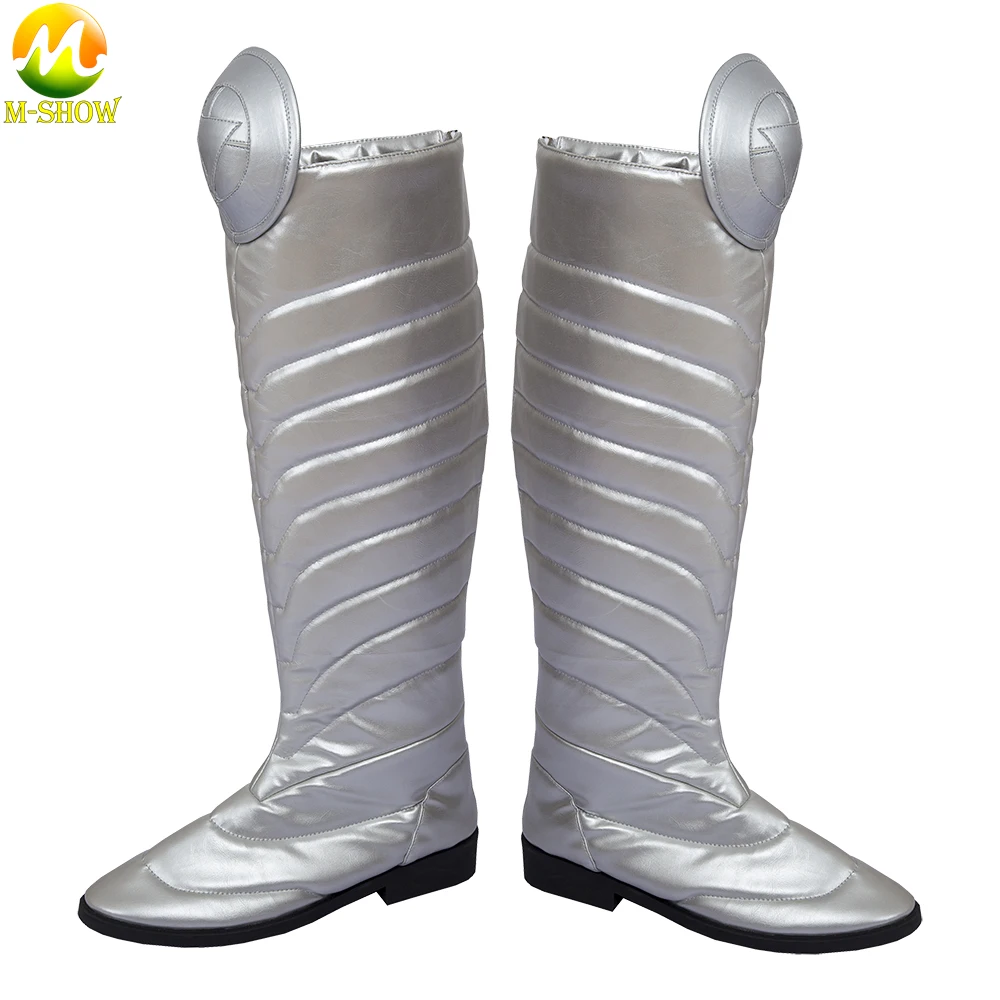 Superhero Remy LeBeau Cosplay Shoes Silver Boots Men Luxious Leather Boots Custom Made