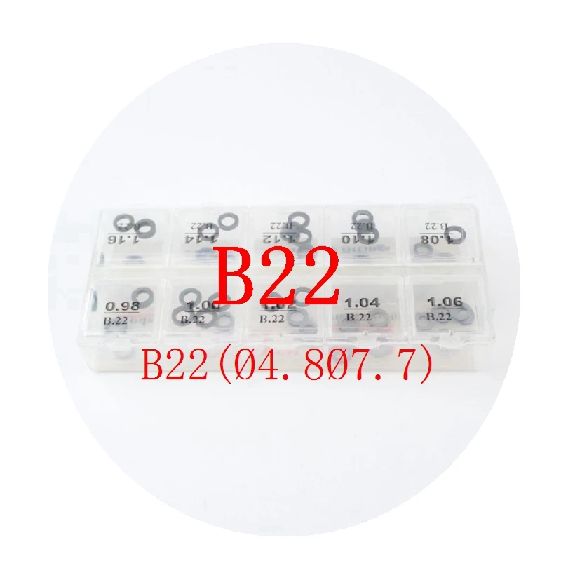 

B22 50PCS common rail adjustment shim,injector lift shim set and cri injectors washer size: .98mm--1.16mm