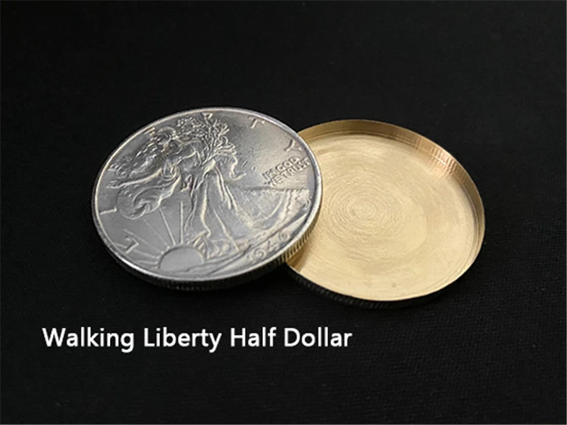 Expanded Shell Walking Liberty Half Dollar (head) Magic Tricks Close Up Magia Coin Appear/Vanish Magia Illusions Gimmick Props