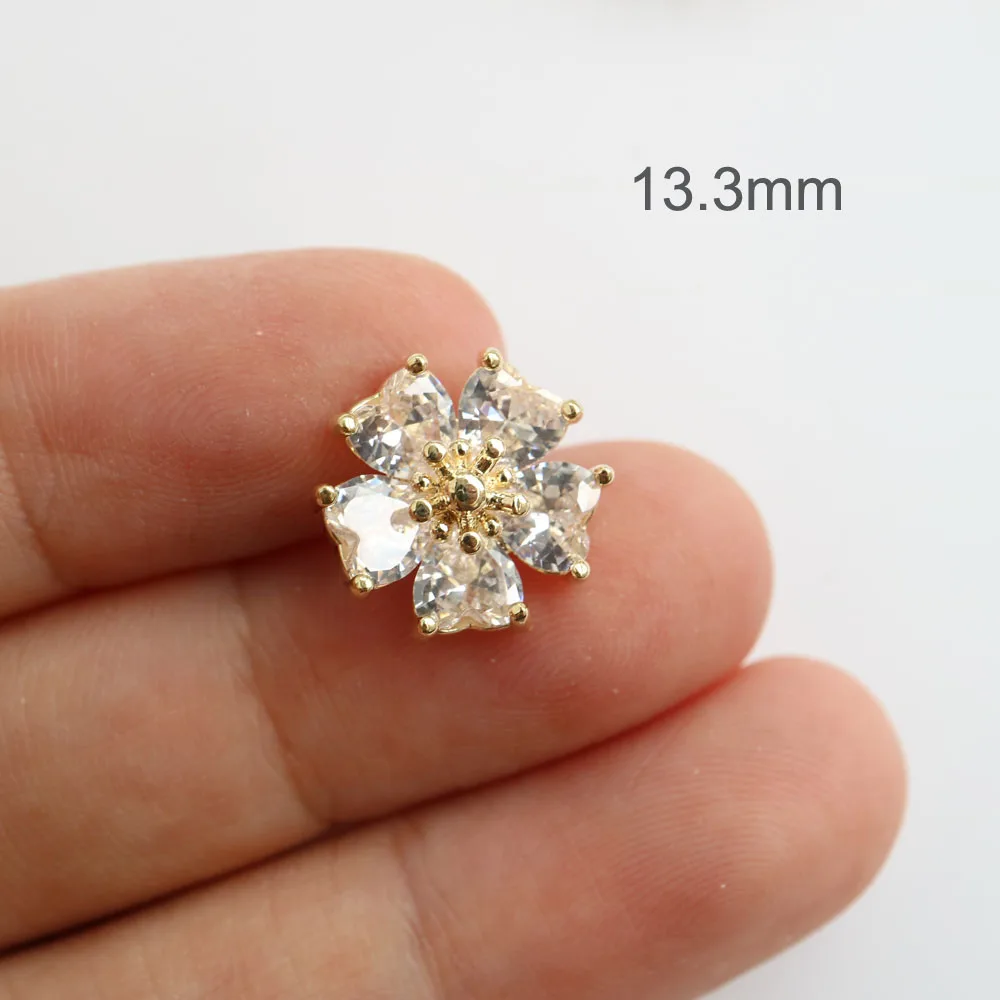 5pc Luxury Crystal Buttons Rhinestone Cubic Zirconia Button for Clothes Decorative CZ Sewing Cashmere Knit Cardigan