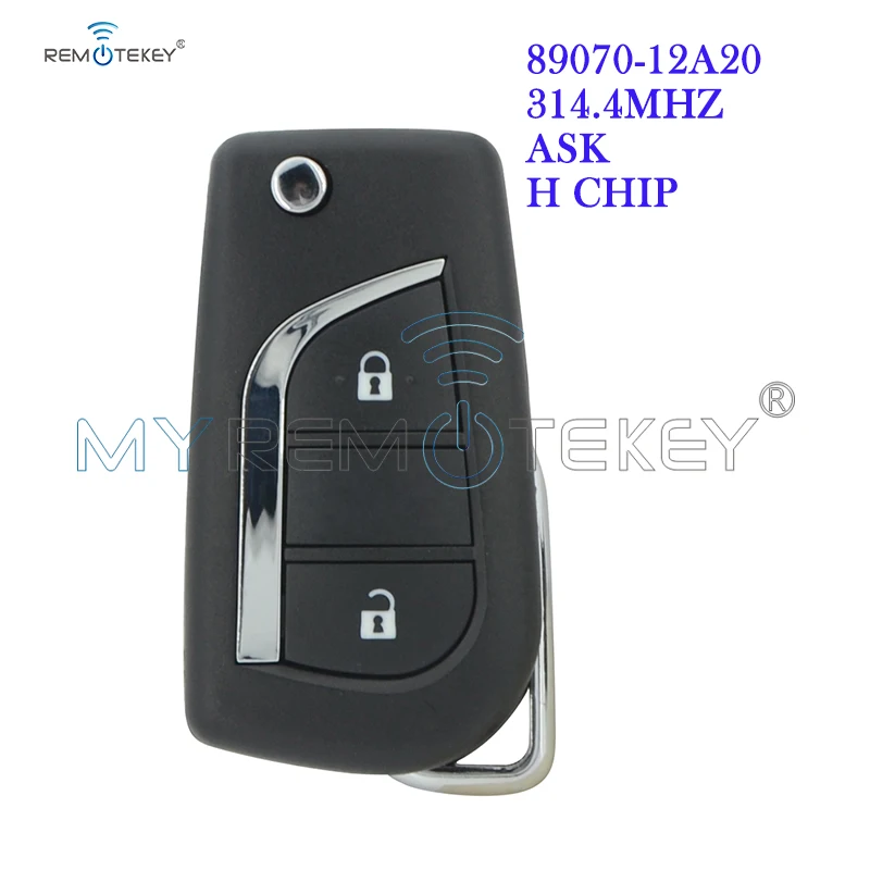 

Remtekey 89070-12A20 Flip Remote Key 2 Button 314.4Mhz ASK TOY48 H Chip Uncut Blade For Australia Toyota Corolla 2012-2017